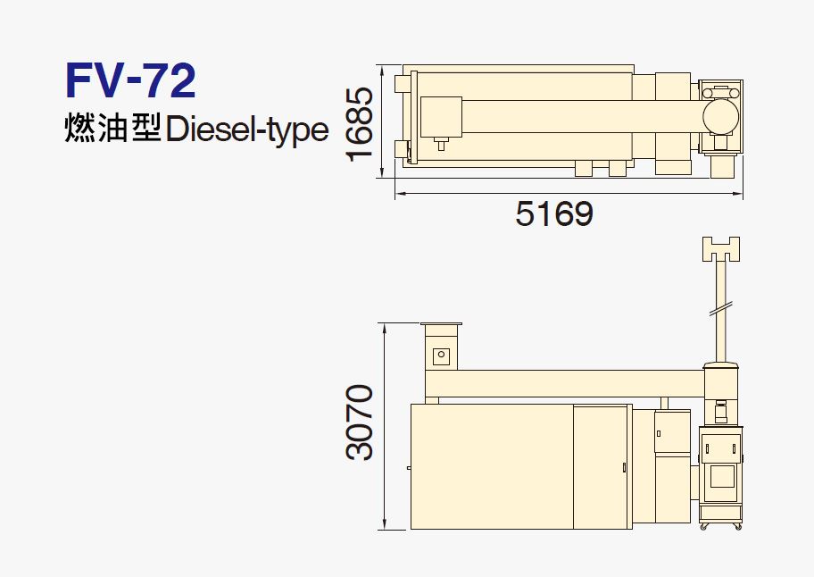 農(nóng)產(chǎn)品干燥機(jī)FV-72燃油型安裝尺寸圖