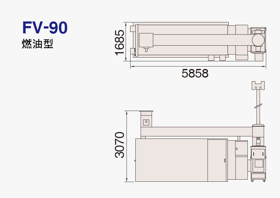 農(nóng)產(chǎn)品干燥機(jī)FV-90燃油型安裝尺寸圖